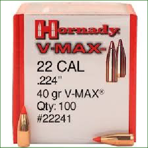 H22241 HORNADY 22 CAL .224 40 GR V-MAX