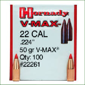 H22261 HORNADY 22 CAL .224 50GR V-MAX