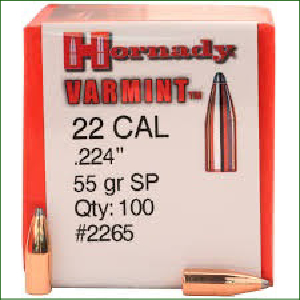 H2265 HORNADY VARMINT 22CAL 224 55GR SP